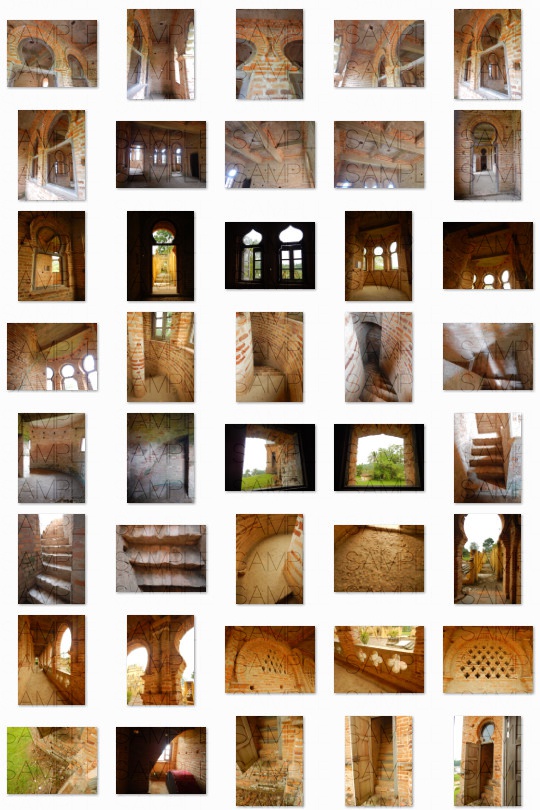 写真素材_英国風古城と遺跡