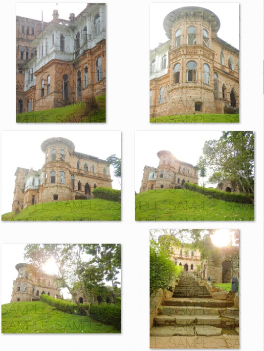 写真素材_英国風古城と遺跡