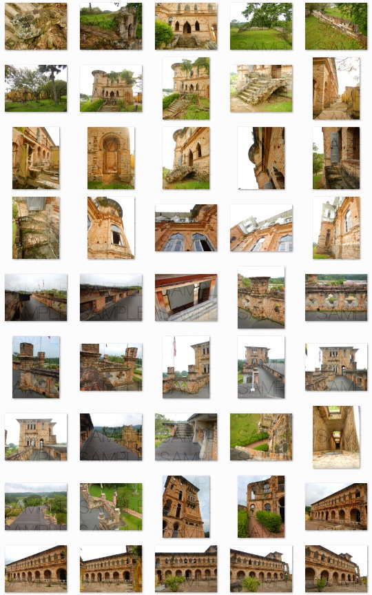 写真素材_英国風古城と遺跡