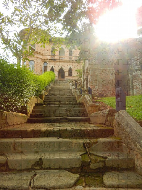 写真素材_英国風古城と遺跡