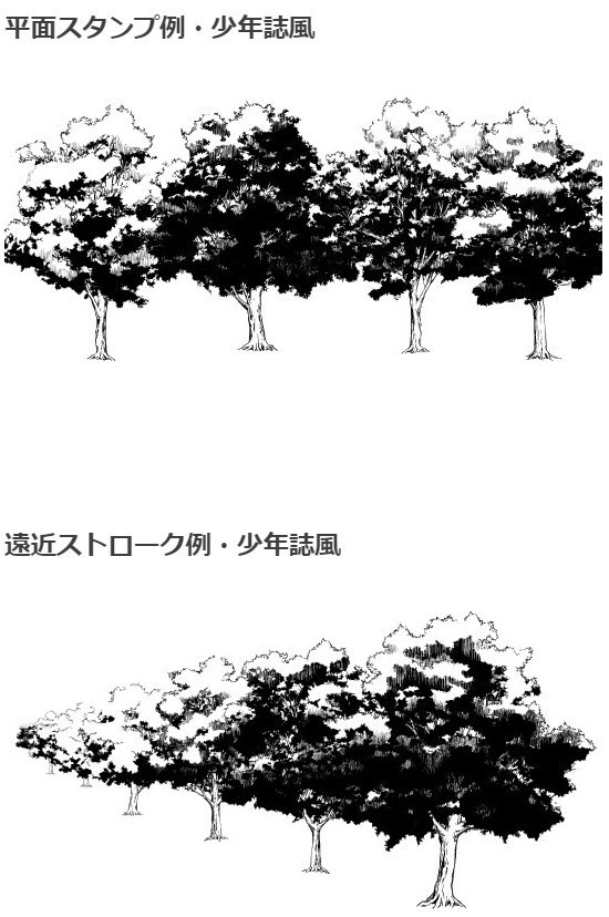 樹木ブラシ5種セット・コミスタ・クリスタ兼用素材