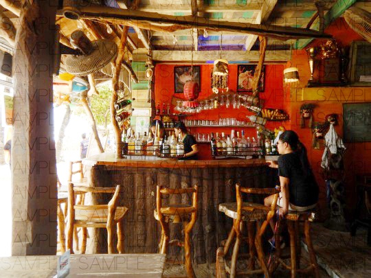 写真素材_浜辺の酒場