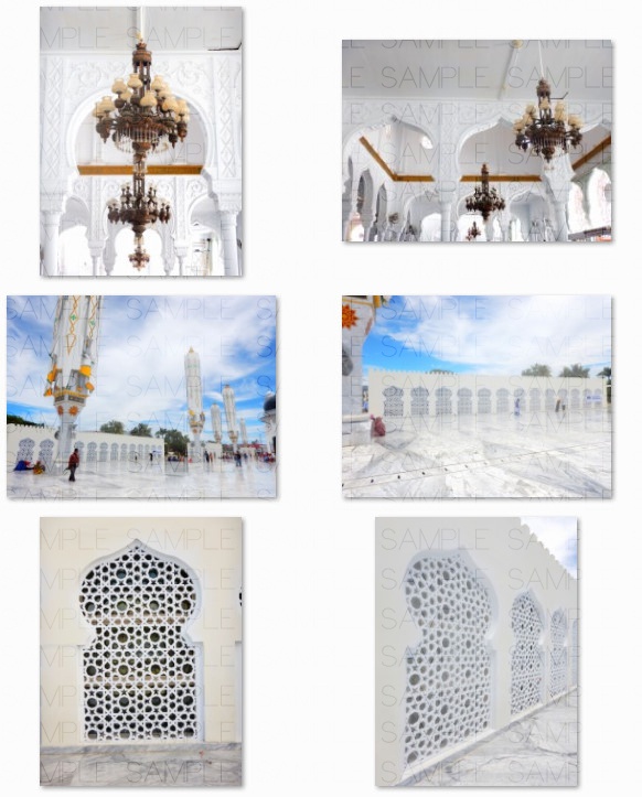 白亜のモスク広場・写真素材集