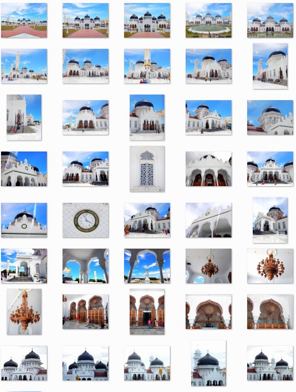 白亜のモスク広場・写真素材集