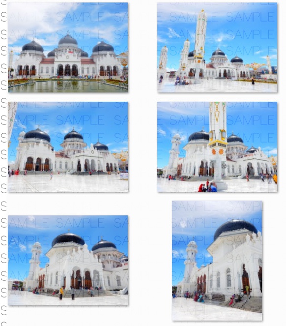 白亜のモスク広場・写真素材集