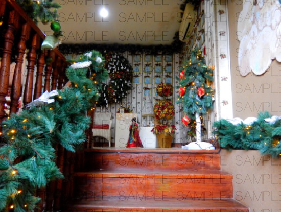 クリスマスの館:写真素材