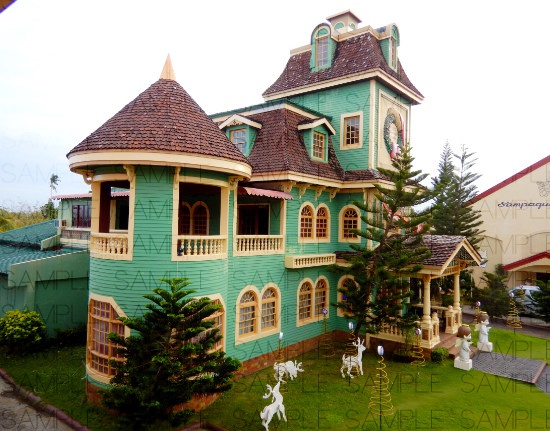 クリスマスの館:写真素材