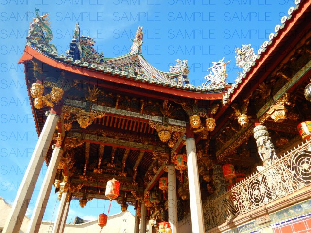 絢爛の中華寺・写真素材