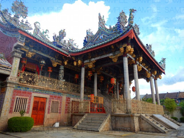 絢爛の中華寺・写真素材