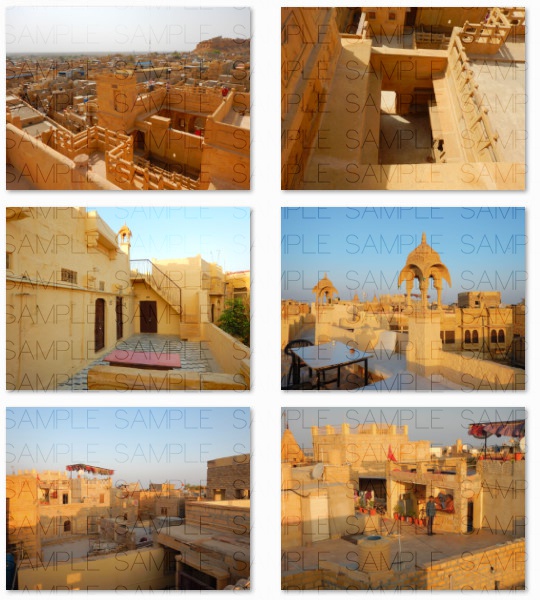 砂漠の砦と城下町:写真素材集