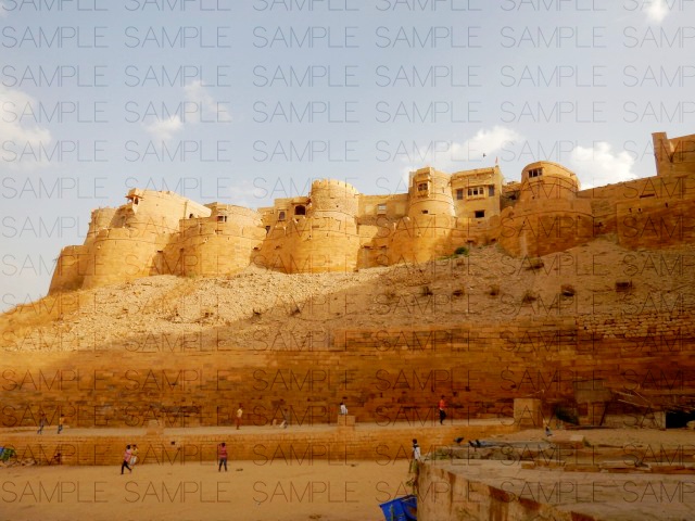 砂漠の砦と城下町:写真素材集