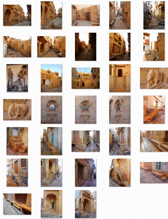 砂漠の砦と城下町:写真素材集