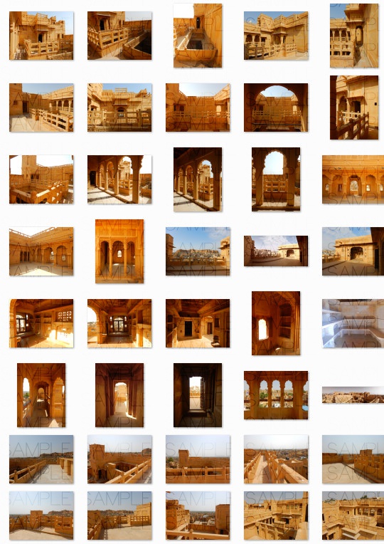 砂漠の砦と城下町:写真素材集