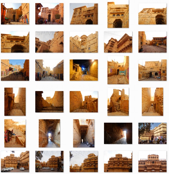 砂漠の砦と城下町:写真素材集