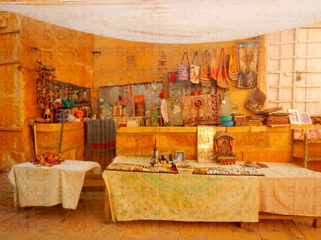 砂漠の砦と城下町:写真素材集