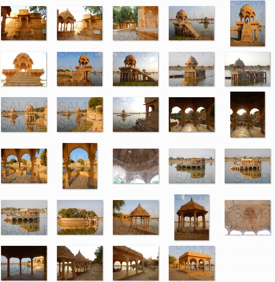 砂漠の街の湖畔:写真素材集