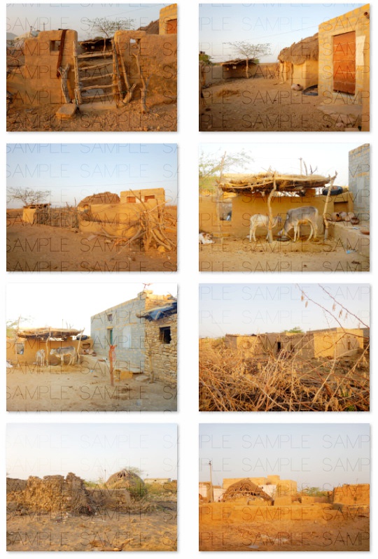 荒野の貧村:写真素材集