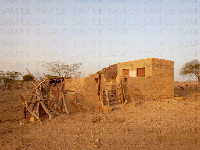 荒野の貧村:写真素材集