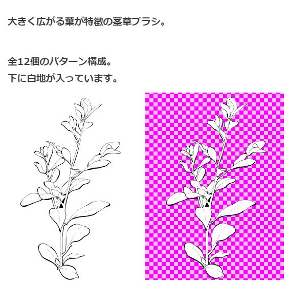 茎草ブラシ03・コミスタクリスタ兼用素材