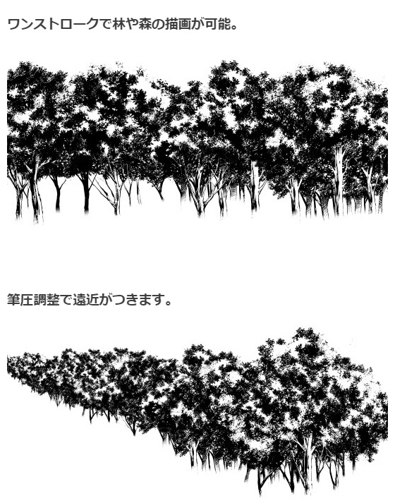 森ブラシ5種セット・コミスタクリスタ兼用素材