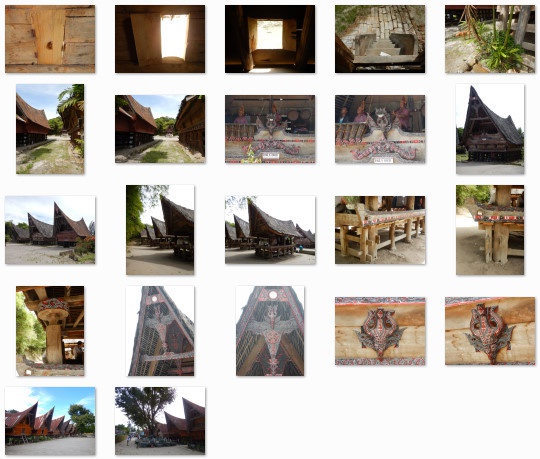 船状屋根の家屋と民族衣装:写真素材集