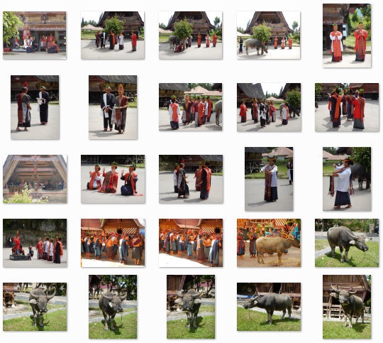 船状屋根の家屋と民族衣装:写真素材集