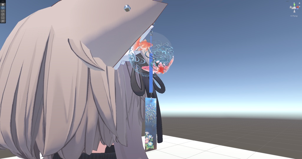 【PhysBone対応】風鈴のイヤリング 【VRCHAT向け】