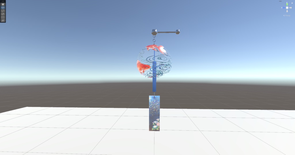 【PhysBone対応】風鈴のイヤリング 【VRCHAT向け】