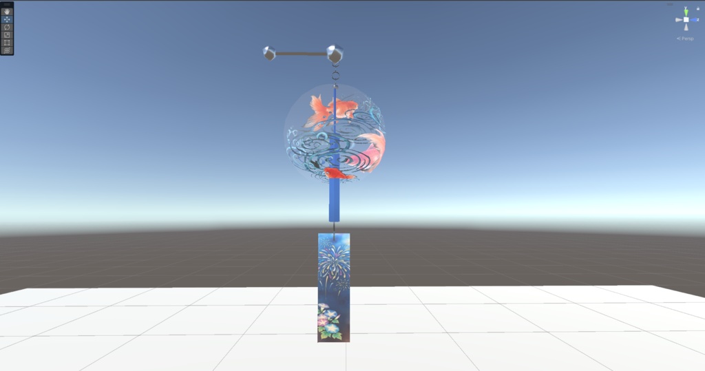 【PhysBone対応】風鈴のイヤリング 【VRCHAT向け】