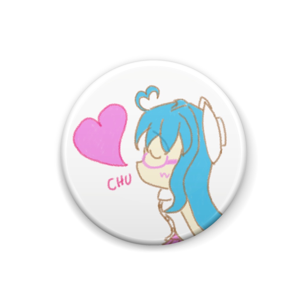 メドレーヌバッジ(キス・白)