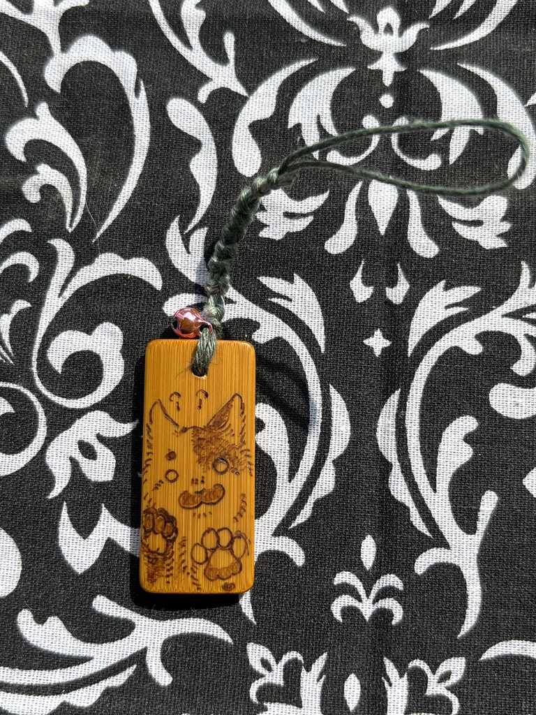 【にゃんこジャック】竹製ストラップ