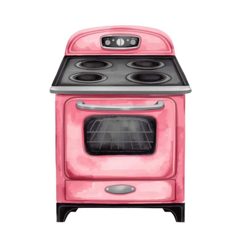 【キッチンシリーズ】水彩ピンクのアンティーク風クリップアート12点セット|PNG背景透過