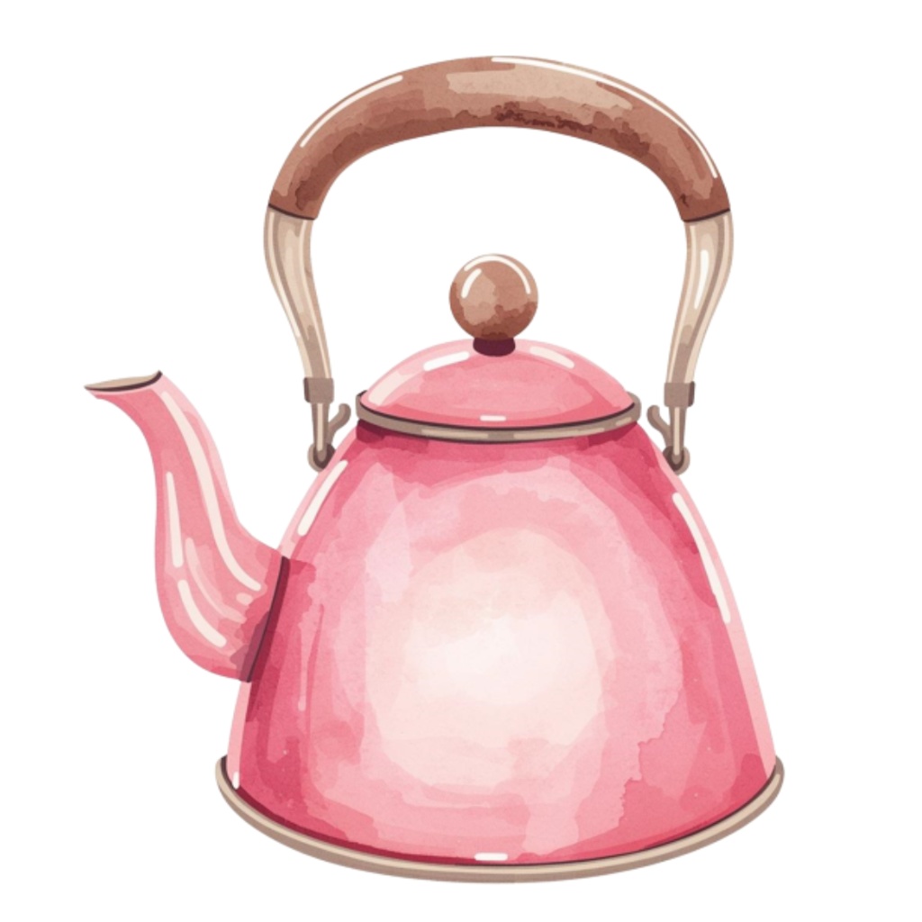 【キッチンシリーズ】水彩ピンクのアンティーク風クリップアート12点セット|PNG背景透過