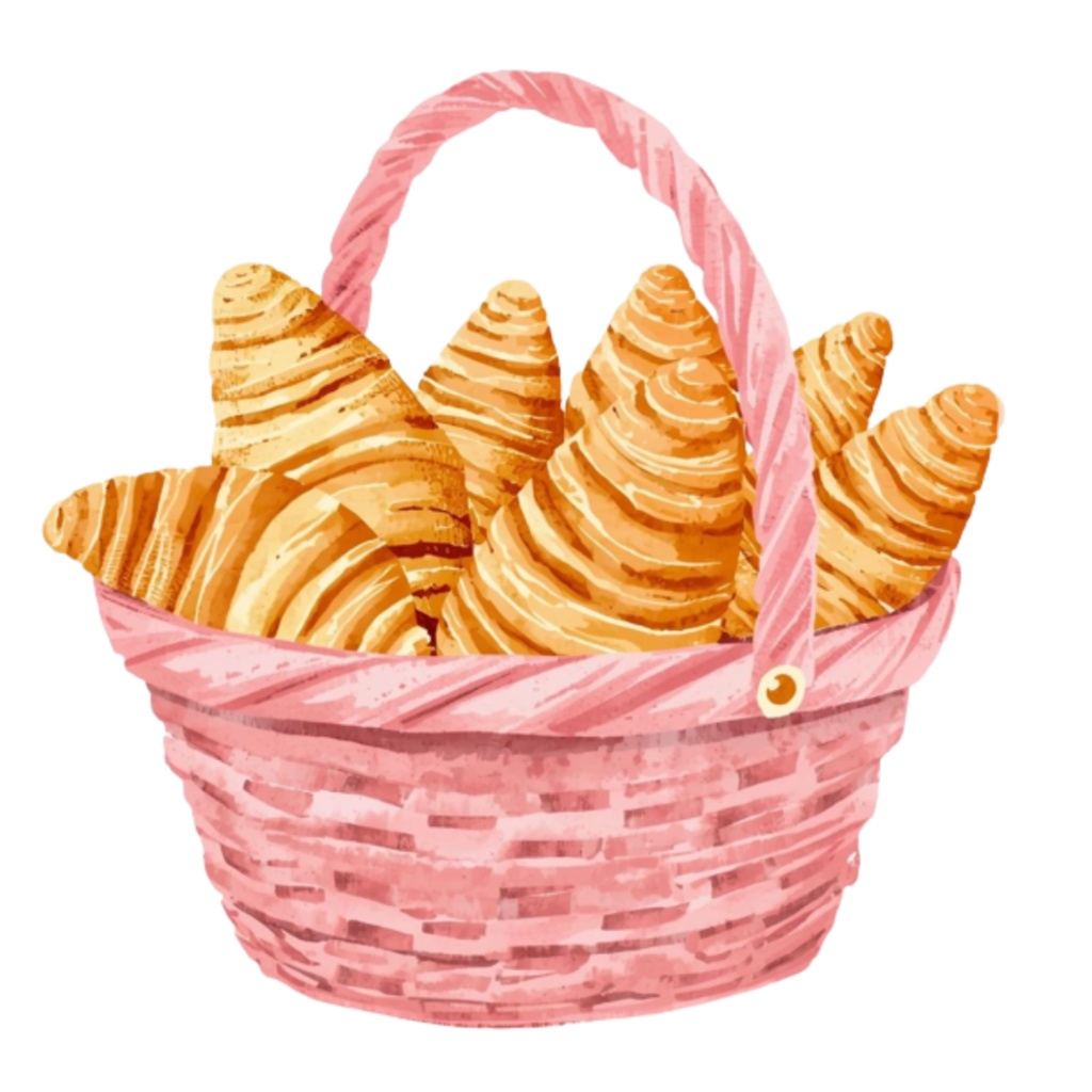 【キッチンシリーズ】水彩ピンクのアンティーク風クリップアート12点セット|PNG背景透過