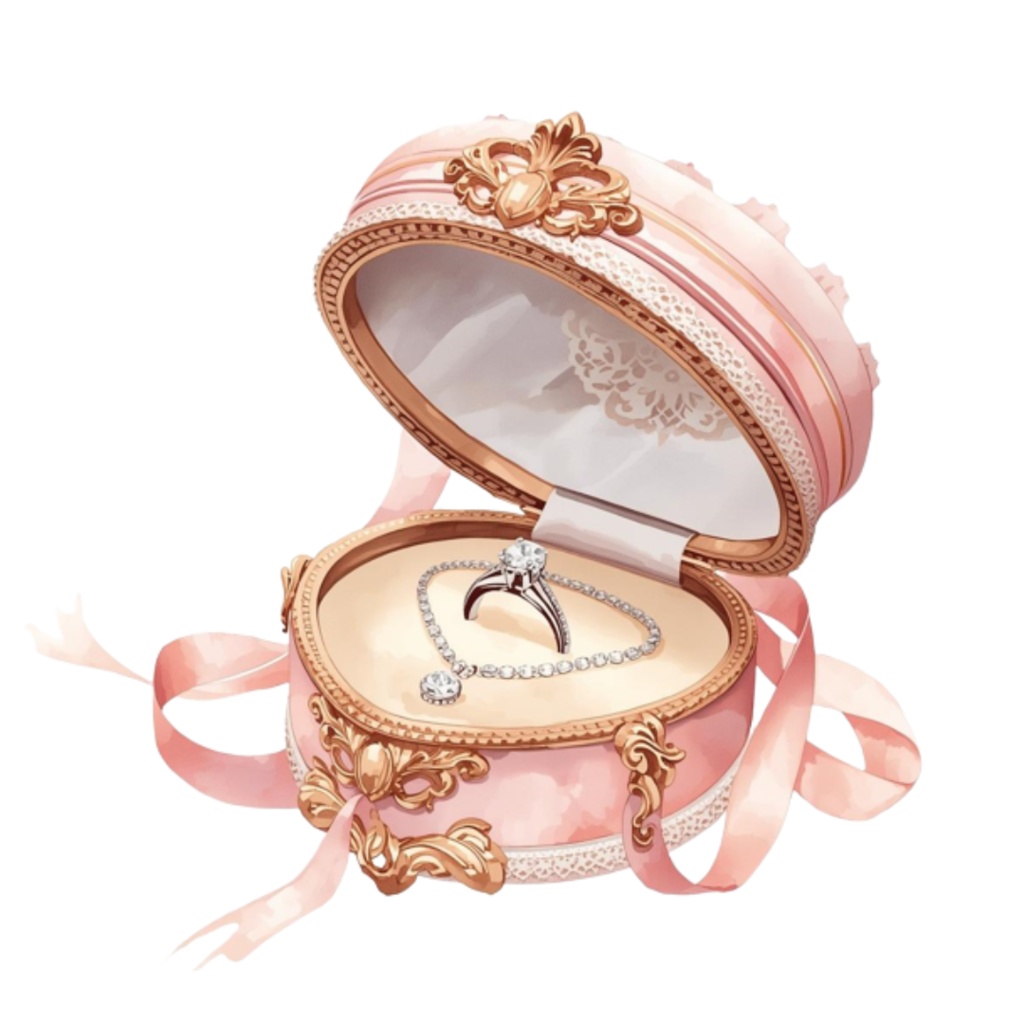 水彩ピンクのかわいい寝室アイテムセット(全12点)|クリップアートPNG背景透過