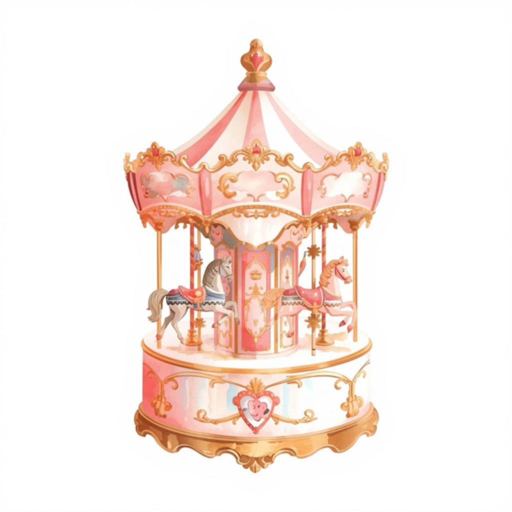 水彩ピンクのかわいい寝室アイテムセット(全12点)|クリップアートPNG背景透過