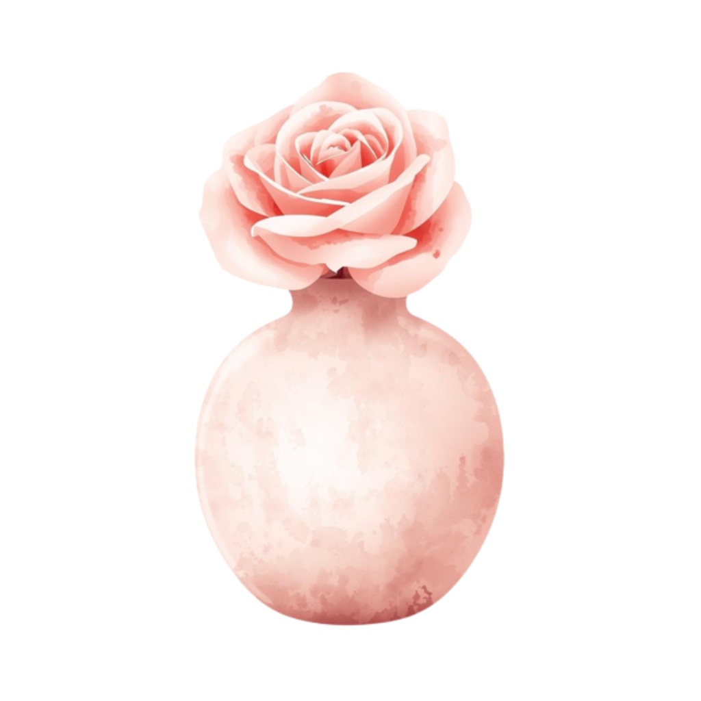 水彩ピンクのかわいいバスルームアイテムセット(全12点)|クリップアートPNG背景透過