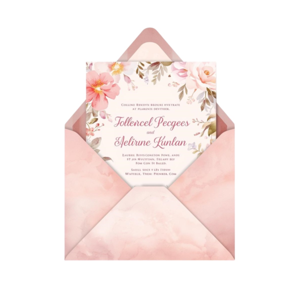 水彩ピンクのブライダルアイテムセット(全12点)|ウェディングクリップアートPNG背景透過