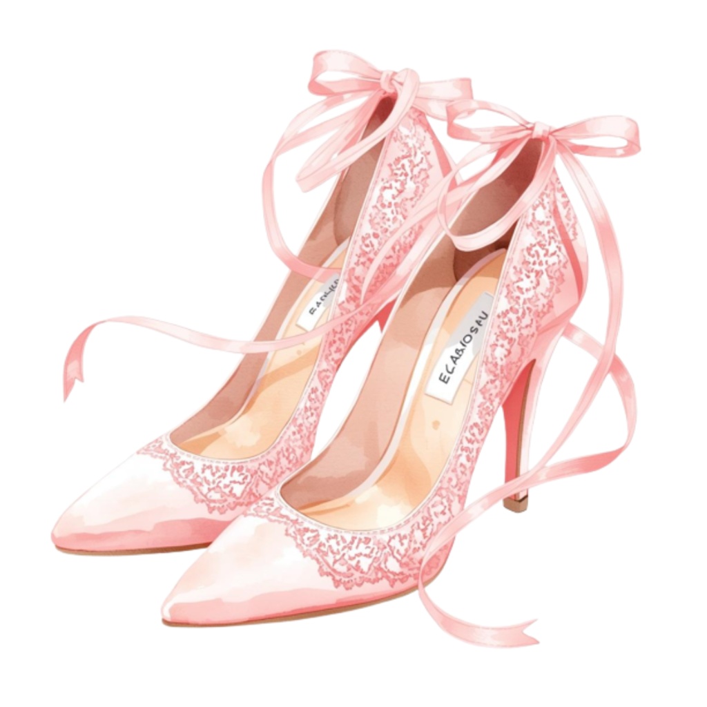 水彩ピンクのブライダルアイテムセット(全12点)|ウェディングクリップアートPNG背景透過