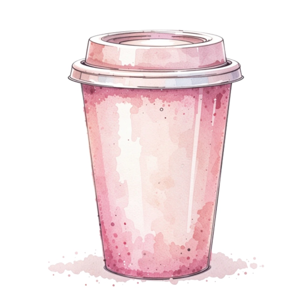 水彩ピンクの小旅行クリップアートセット(全12点)|PNG Watercolor Pink Weekend Trip Clipart Set (12 PNGs)