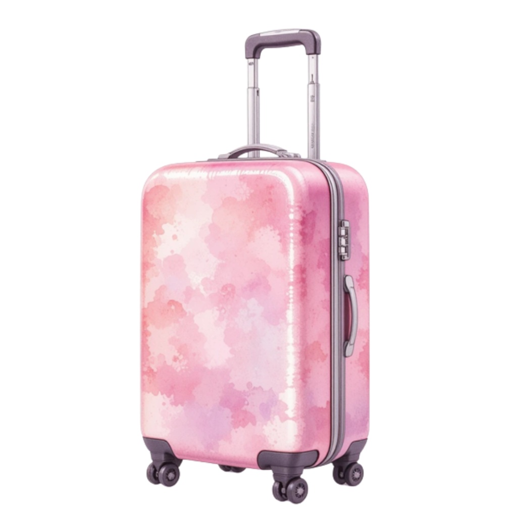 水彩ピンクの小旅行クリップアートセット(全12点)|PNG Watercolor Pink Weekend Trip Clipart Set (12 PNGs)