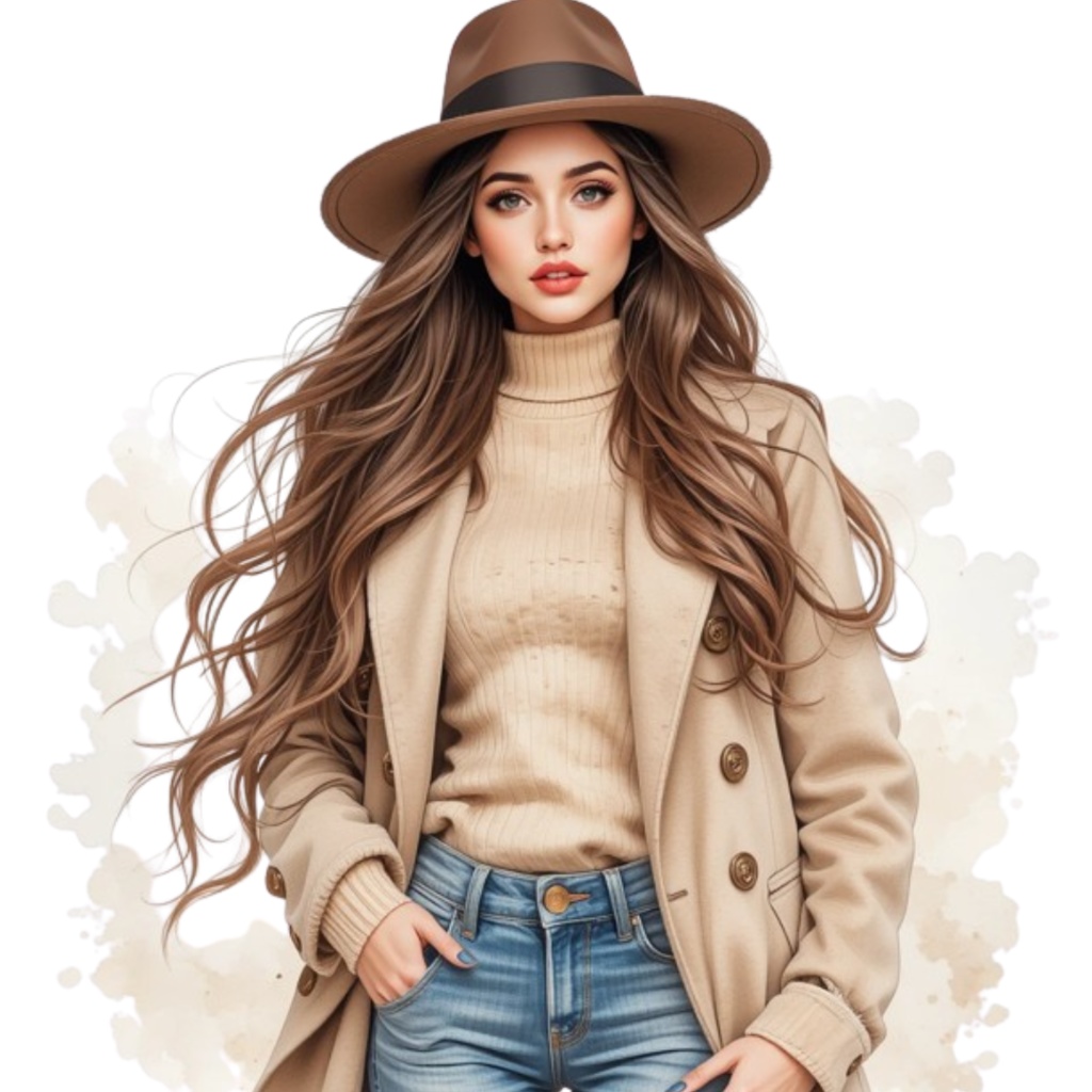 秋ファッションの水彩クリップアートセット(全15点)|PNG Fall Fashion Watercolor Clipart Set (15 PNGs)