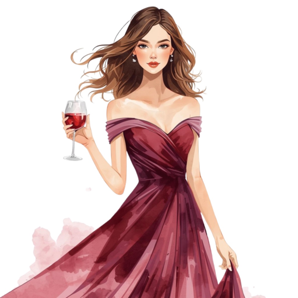 水彩ワイン&ぶどう クリップアートセット(全12点)|PNG Wine & Grapes Watercolor Clipart Set (12 PNGs)