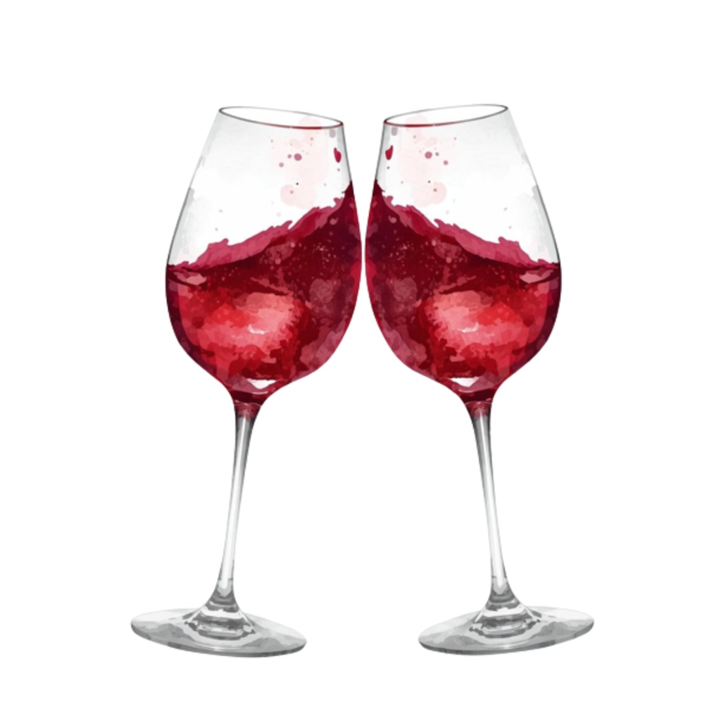 水彩ワイン&ぶどう クリップアートセット(全12点)|PNG Wine & Grapes Watercolor Clipart Set (12 PNGs)