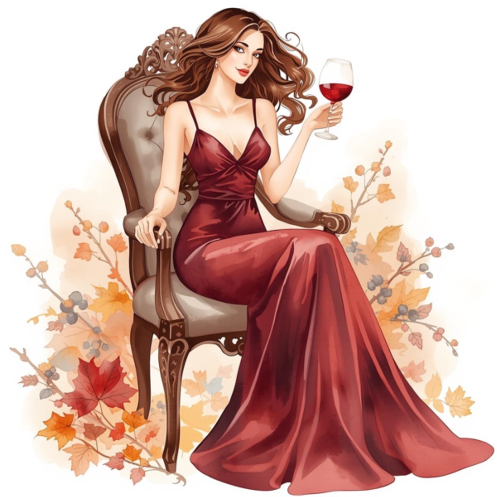 水彩ワイン&ぶどう クリップアートセット(全12点)|PNG Wine & Grapes Watercolor Clipart Set (12 PNGs)