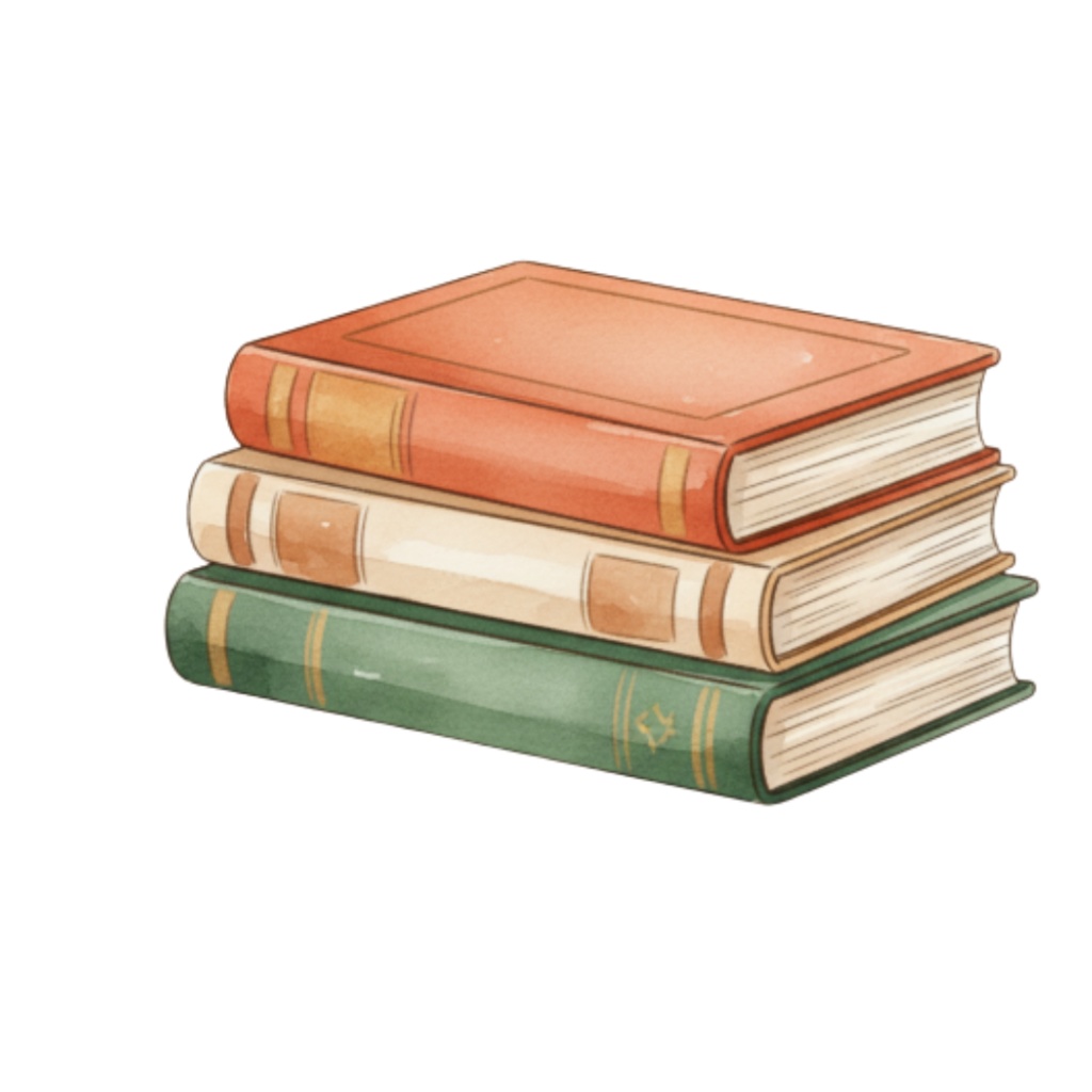 水彩スイーツ&読書 クリップアートセット(全12点)|PNG Watercolor Sweets & Reading Clipart Set (12 PNGs)