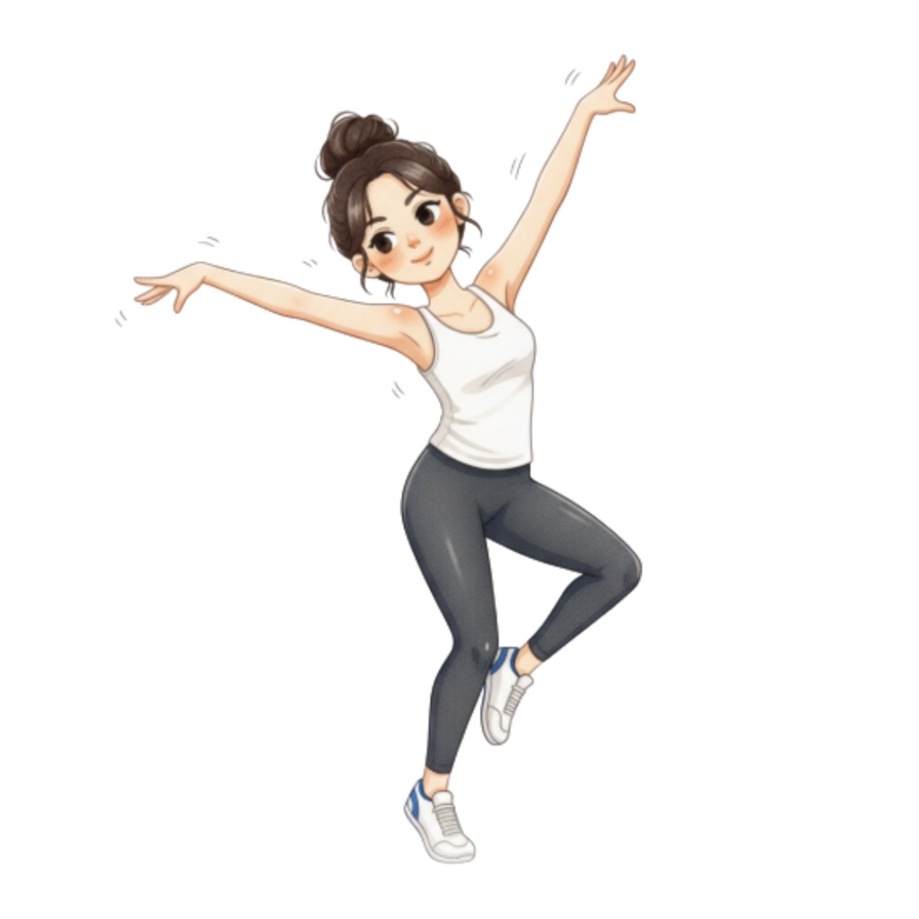 水彩スポーツガール クリップアートセット(全15点)|PNG Watercolor Sports Girl Clipart Set (15 PNGs)