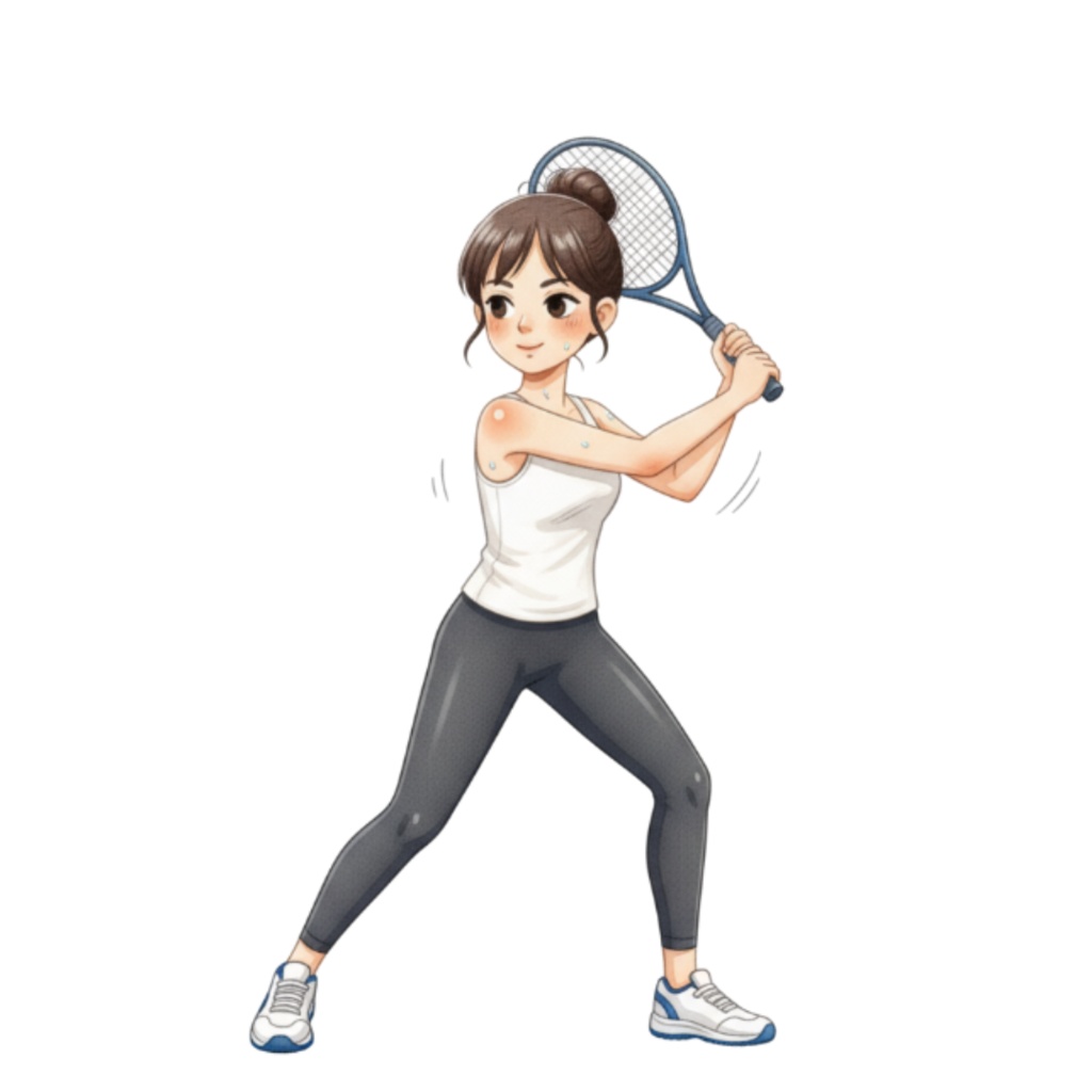 水彩スポーツガール クリップアートセット(全15点)|PNG Watercolor Sports Girl Clipart Set (15 PNGs)