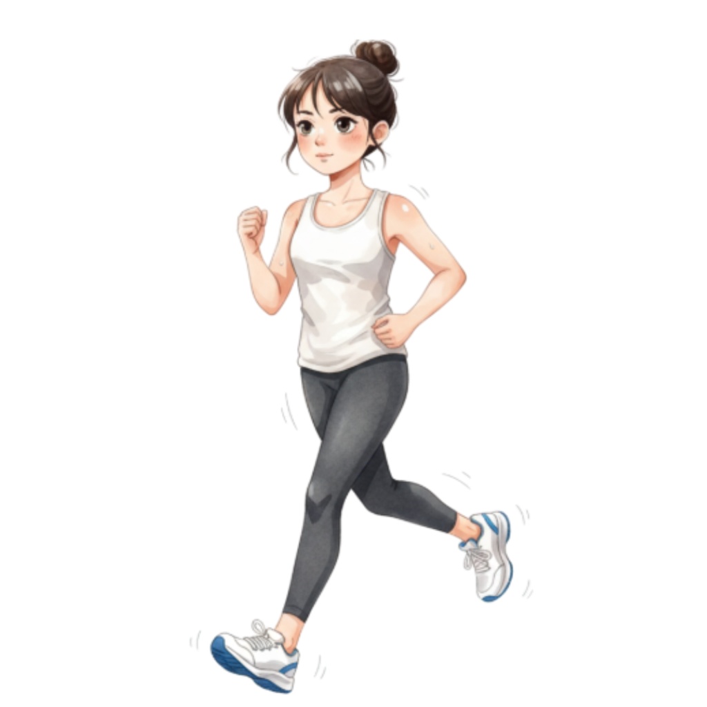 水彩スポーツガール クリップアートセット(全15点)|PNG Watercolor Sports Girl Clipart Set (15 PNGs)