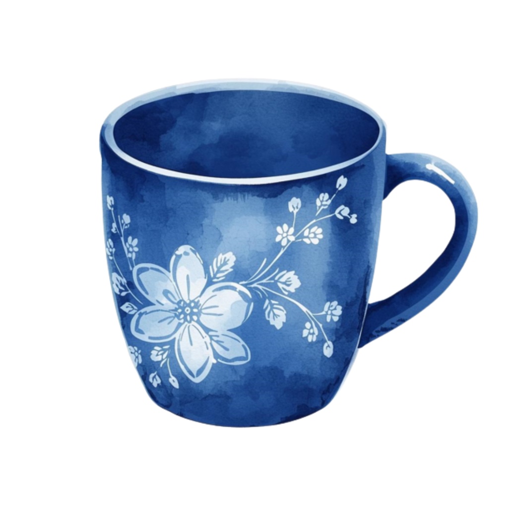 水彩花柄マグカップ クリップアートセット(全17点)|PNG Watercolor Floral Mug Clipart Set (17 PNGs)